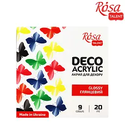 Набір акрилових фарб для декору глянцевий 9×20 мл ROSA Talent (4823098511144) - мініатюра 3