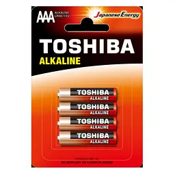 Батарейка Toshiba LR3 червоний Alkaline (4шт) - мініатюра 2