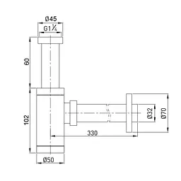 Сифон для раковини циліндричний Globus Lux GS-32-105-00 - мініатюра 8