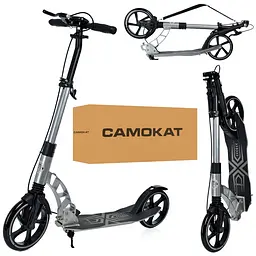 Самокат дитячий iTrike складаний 32х13х92-101 см Сіро-чорний 000222979 - мініатюра 2