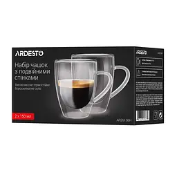 Набір чашок Ardesto з подвійними стінками 150 мл 2 шт. (AR2615BH) - мініатюра 4