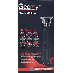 Професійна бездротова машинка для стриження волосся Geemy Gm 6603 машинка для волосся бороди (чорна) - мініатюра 3