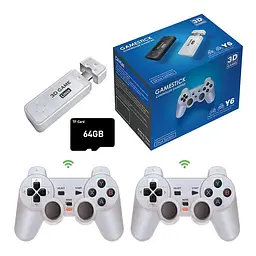 Ігрова приставка геймстик консоль Powkiddy Boyhom Y6 3D Linux Game Stick 64GB S905X2 + 10400 відеоігор - мініатюра 1
