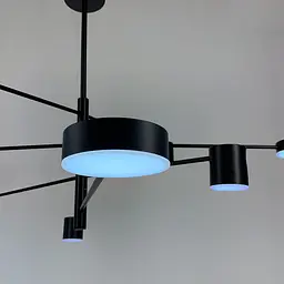 Сучасна чорна LED люстра FLEA з ріжками, що регулюються по осі Line.F DE 31/8 BK - мініатюра 9