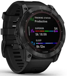 Смарт-годинник Garmin Fenix 7X Sapphire Solar Edition Black DLC Titanium with Black Band (010-02541-22/23) [67894] - мініатюра 3