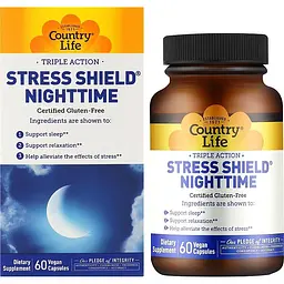 Харчова добавка Country Life Stress Shield Nighttime 60 капсул - мініатюра 2