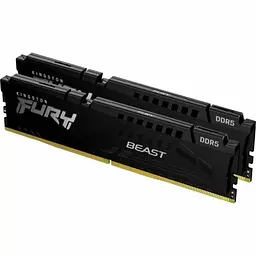 Пам'ять 16Gb x 2 (32Gb Kit) DDR5, 5600 MHz, Fury Beast, Black, 40-40-40, 1.25V, з радіатором Kingston teh0020315