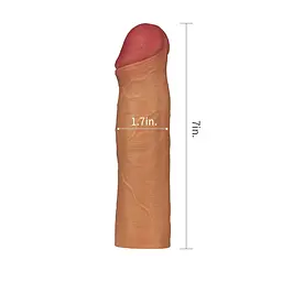 Насадка на пеніс Lovetoy Revolutionary Silicone Nature Extender 17.8 см коричневий - мініатюра 2