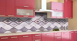 Кухонний фартух Ромби вініловий Орнамент для кухні 65х250 см Геометрія Сірий Happy Pocket Z184193 - мініатюра 3