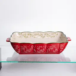 Форма для запікання Vintage 34×30×7 (см) квадратна форма для випікання в духовці з ручками Червоний Yiwu HM04-16 - мініатюра 5