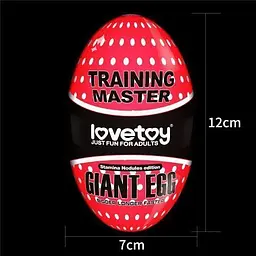 Мастурбатор-яйце Lovetoy Giant Egg Stamina Nodules Edition з рельєфом, 12 см (червоний) - мініатюра 7