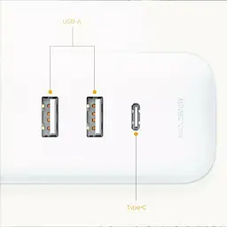 Подовжувач XiaomiXiaomi Power Strip 20W Fast Charge (3 sockets +2 USB+1 TypeC) XMCXB05QM BHR5094CN White EU Plug - мініатюра 3