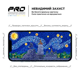 Захисне скло для Apple iPhone 13 Pro Max/14 Plus, Pro 3D LE, повноекранне 3D скло з рамкою, глянцеве, загартоване, протиударне, ультратонке, поліпшене олеофобне і гідрофобне покриття, 9H, повне проклеювання, ArmorStandart (ARM77600) - мініатюра 5