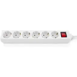 Мережевий фільтр живлення REAL-EL RS-6 Protect M 1.8m, white (EL122300031)