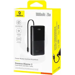Зовнішній акумулятор Baseus Bipow 2 10000mAh 20W Black (P10077101113-00) [132867] - мініатюра 6