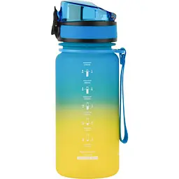 Пляшка для води UZspace Frosted Gradient жовто-блакитна 350 мл (3034) - мініатюра 2