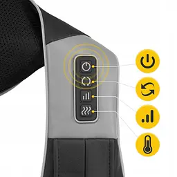 Накидка-масажер 4FIZJO Shiatsu Ultra+ для шиї та спини, акумуляторна 4FJ0611 Black/Grey (P-5907739319098) - мініатюра 9