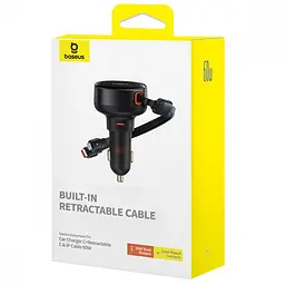 АЗП Baseus Enjoyment Pro 60W (Type-C) + Retractable Type-C+Lightning Cables, в асортименті - мініатюра 2