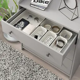 Органайзер IKEA для канцелярії та косметики 10×10×5 см бежевий - мініатюра 3