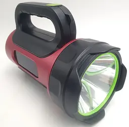 Прожектор акумуляторний світлодіодний 30W LED та бічний COB світильник ліхтар із сонячною панеллю та USB виходом HEL-T93 червоний - мініатюра 8