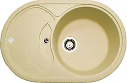 Кухонна мийка Adamant SHELL ivory 770x495x200 мм, з крилом 77 см - мініатюра 1