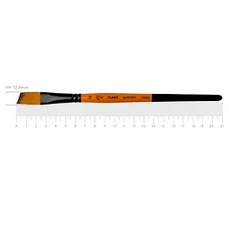 Пензель синтетика кутова Flame 1368А №12 коротка ручка ROSA (4823098534570)