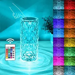 Настільна лампа нічник LED Rose Diamond 16 режимів підсвічування 5 Вт Світильник настільний з пультом від USB/батарейки - мініатюра 7