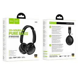 Навушники бездротові накладні HOCO Wave BT headphones W66 чорні - мініатюра 2