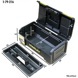 Ящик для інструменту Stanley Line Toolbox 16" пластмасовий 39.4x22x16.2 см (1-79-216) - мініатюра 2