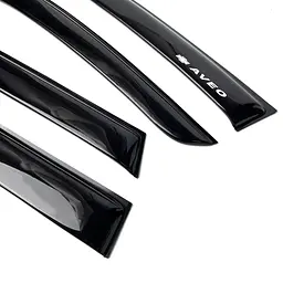 Дефлектори вікон вітровики Chevrolet Aveo T200 2002-2011 Хечбек Скотч 3M Voron Glass - мініатюра 4