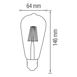 Вінтажна LED-лампа 6W ST64 Horoz Electric Filament Rustic Vintage-6 - мініатюра 2