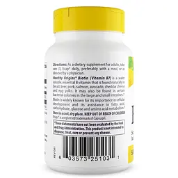 Вітаміни та мінерали Healthy Origins Biotin High Potency 5000 мкг 60 вегакапсул - мініатюра 3
