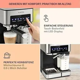 Кавомашина Klarstein Arabica Comfort 1350W 20 бар Німеччина (10035655) - мініатюра 5