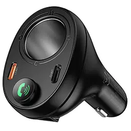 АЗП FM модулятор Hoco E88 Star cigarette lighter+PD20W+QC3.0 total 120W (2USB-C) Black - мініатюра 3