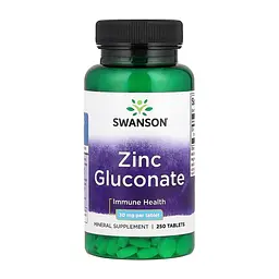 Цинк Swanson 30 мг (Gluconate) – 250 таблеток, для иммунитета