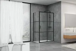 Душова кабіна Dusel EF-185BP + EF181BP Black Matt Paint 1200x800x1900 518582, Чорний матовий, Універсальна, прозрачний, Чорний матовий, 120x80 - мініатюра 4