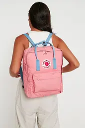 Міський рюкзак Fjallraven Kanken 16 л Classic Рожевий із блакитними ручками - мініатюра 6