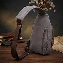 Зручна чоловіча сумка через плече Vintage 20388 сіра - мініатюра 4