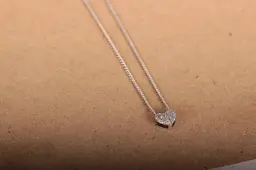Підвіска серце з білого золота на ланцюжку P-0050 - мініатюра 5