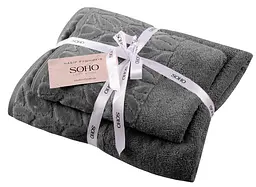 Набір рушників 50х90+70х140 см Leaves Dark Gray SOHO pbe0052246