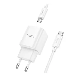 Зарядний комплект Hoco C146A Mini Charger 1USB-C PD/QC 20W 5V/3A Type-C to Type-C White (35279_3345665) - мініатюра 4
