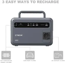 Зарядна станція CTECHi GT600 Portable Power Station 600W 384Wh - мініатюра 3