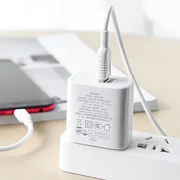 Мережевий зарядний пристрій Hoco 1USB C69A QC 3.0 5A White + USB Cable Type-C - мініатюра 4