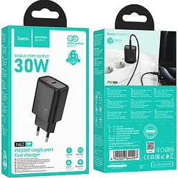 Мережевий зарядний пристрій Hoco N62 Gentle PD30W Black (644297) [170756] - мініатюра 4
