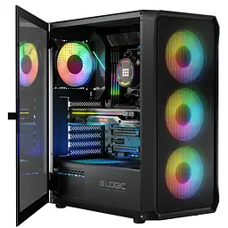 Корпус LogicConcept PORTOS MESH+GLASS ARGB fans 4x120mm BLACK без БЖ ATX - мініатюра 9