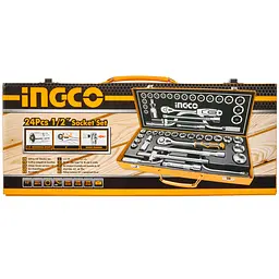 Набір торцевих головок з тріскачкою Ingco Industrial 1/2" 24 предмети (HKTS0243) - мініатюра 8