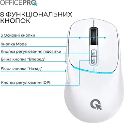 Миша OfficePro Silent Click Wireless White (M468W) - мініатюра 6