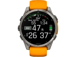 Спортивний годинник Garmin Fenix 8 47mm AMOLED Sapphire Titanium w. Spark Orange/Graphite Silicone Band (010-02904-10/11) - мініатюра 10