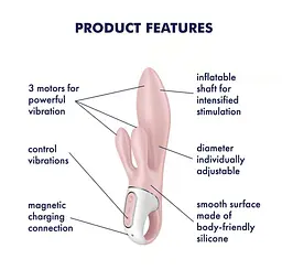 Вибратор-кролик Satisfyer Air Pump Bunny 3 - мініатюра 3