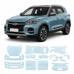 Антигравійна захисна бронеплівка за лекалами для Chery Tiggo 4 I 2017-2022 - повний кузов